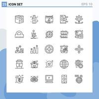 25 Creative Icons Modern Signs and Symbols of gear work bell sharing file Editable Vector Design Elements