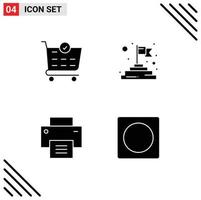 paquete de iconos de vector de stock de 4 signos y símbolos de línea para comprar elementos de diseño de vector editables de marco básico de acabado de usuario