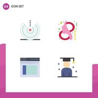 4 Flat Icon concept for Websites Mobile and Apps air women signal eight secure Editable Vector Design Elements