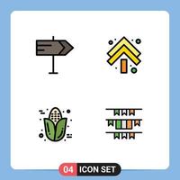 4 Creative Icons Modern Signs and Symbols of direction corn arrow double banner Editable Vector Design Elements