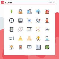 Modern Set of 25 Flat Colors Pictograph of store online business data secure Editable Vector Design Elements