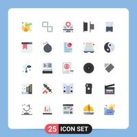 Universal Icon Symbols Group of 25 Modern Flat Colors of device computer development left distribute Editable Vector Design Elements