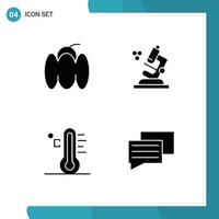 Universal Icon Symbols Group of Modern Solid Glyphs of bell rainy vegetables science temperature Editable Vector Design Elements