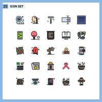 Set of 25 Modern UI Icons Symbols Signs for mobile scan shaver code input Editable Vector Design Elements