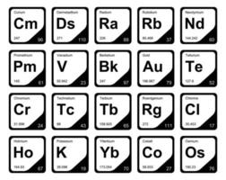 20 Preiodic table of the elements Icon Pack Design vector