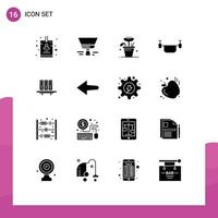 Pack of 16 Modern Solid Glyphs Signs and Symbols for Web Print Media such as archive vehicles leaf transportation drone Editable Vector Design Elements