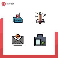4 Creative Icons Modern Signs and Symbols of bribe rocket influence education mail Editable Vector Design Elements