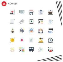 Pictogram Set of 25 Simple Flat Colors of basket strategy shopping path intelligence Editable Vector Design Elements