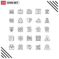 Line Pack of 25 Universal Symbols of trophy award business statistics e Editable Vector Design Elements