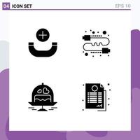 Solid Glyph Pack of 4 Universal Symbols of call plate buzz gossip love Editable Vector Design Elements