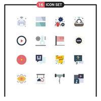 conjunto de 16 iconos de interfaz de usuario modernos signos de símbolos para el diseño de joyas de regalo configuración de diamantes paquete editable de elementos de diseño de vectores creativos