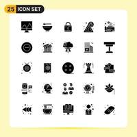 25 Creative Icons Modern Signs and Symbols of no money computing cheaque security Editable Vector Design Elements