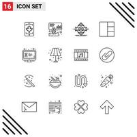 16 Creative Icons Modern Signs and Symbols of lcd display traffic layout safety Editable Vector Design Elements