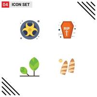 Universal Icon Symbols Group of 4 Modern Flat Icons of gas eco waste holidays leaf Editable Vector Design Elements