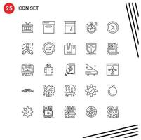 Line Pack of 25 Universal Symbols of user interface interior arrow logistics Editable Vector Design Elements