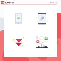 Group of 4 Modern Flat Icons Set for mobile arrow shopping medical next Editable Vector Design Elements