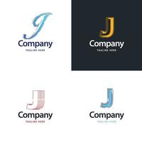 letra j diseño de paquete de logotipos grandes diseño de logotipos modernos y creativos para su negocio vector