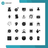 paquete de iconos de vector de stock de 25 signos y símbolos de línea para elementos de diseño de vector editables de tarjeta de identificación de servicio de tarjeta de empleado de navegación