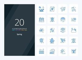 20 Spring Blue Color icon for presentation vector