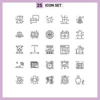 paquete de iconos vectoriales de stock de 25 signos y símbolos de línea para elementos de diseño vectorial editables de gps fire network bonfire shop vector
