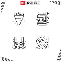 4 Creative Icons Modern Signs and Symbols of filter smart tool house heart Editable Vector Design Elements