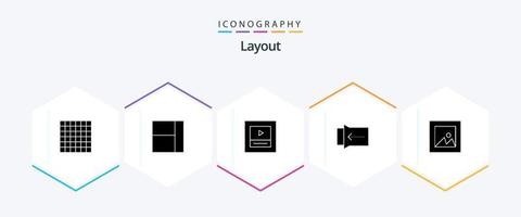 Layout 25 Glyph icon pack including . image. vector
