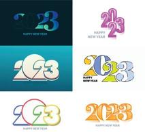 Big Set of 2023 Happy New Year logo text design 2023 number design template vector