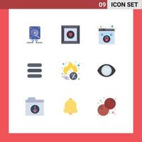 Set of 9 Modern UI Icons Symbols Signs for eye cyber monday lock hot sale task Editable Vector Design Elements