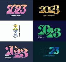 Big Collection of 2023 Happy New Year symbols Cover of business diary for 2023 with wishes vector