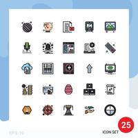 Universal Icon Symbols Group of 25 Modern Filled line Flat Colors of photo travel delete transportation train Editable Vector Design Elements