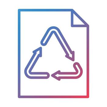 icono de gradiente de línea de reciclaje de papel vector
