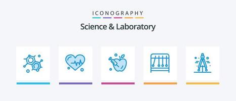 paquete de iconos azul ciencia 5 que incluye . ciencia. ciencia. Brújula. diseño de iconos creativos vector