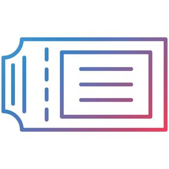 Ticket Line Gradient Icon vector