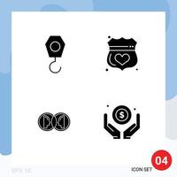 4 User Interface Solid Glyph Pack of modern Signs and Symbols of construction face guard secure duplicate Editable Vector Design Elements