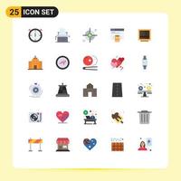 Set of 25 Modern UI Icons Symbols Signs for drawer cabinet reticle web internet hosting Editable Vector Design Elements