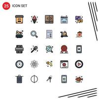 paquete de iconos vectoriales de 25 líneas y símbolos para decoración de chat de amor desarrollo web elementos de diseño vectorial editables vector