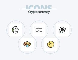 Cryptocurrency Line Filled Icon Pack 5 Icon Design. coin . crypto . crypto currency. coin vector