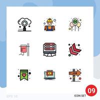 9 User Interface Filledline Flat Color Pack of modern Signs and Symbols of transfusion medical labour healthcare festival Editable Vector Design Elements