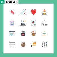 Universal Icon Symbols Group of 16 Modern Flat Colors of card service heart help call Editable Pack of Creative Vector Design Elements