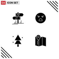 Universal Icon Symbols Group of Modern Solid Glyphs of dierection nature wedding faint tree Editable Vector Design Elements