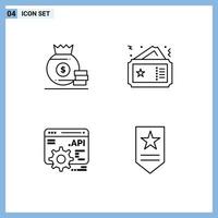 Universal Icon Symbols Group of 4 Modern Filledline Flat Colors of dollar api american coupon application programme interface Editable Vector Design Elements