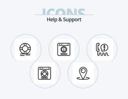 Help And Support Line Icon Pack 5 Icon Design. global. center. protection. service. customer vector