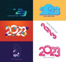 Big Collection of 2023 Happy New Year symbols Cover of business diary for 2023 with wishes vector