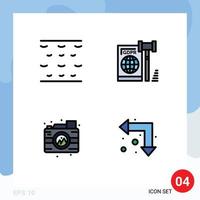 4 Thematic Vector Filledline Flat Colors and Editable Symbols of sea process business law image Editable Vector Design Elements