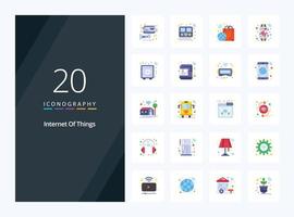 20 Internet Of Things Flat Color icon for presentation vector