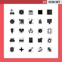 Universal Icon Symbols Group of 25 Modern Solid Glyphs of business database bank data design Editable Vector Design Elements