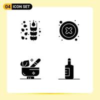 Universal Icon Symbols Group of 4 Modern Solid Glyphs of autumn spa cancel user bottle Editable Vector Design Elements