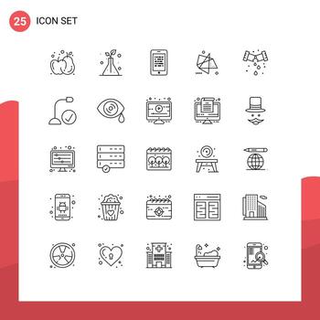 Set of 25 Modern UI Icons Symbols Signs for mechanical special data motion effects Editable Vector Design Elements