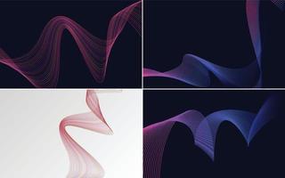 Collection of geometric minimal lines pattern set vector