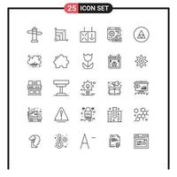 Set of 25 Modern UI Icons Symbols Signs for symbolism rune reverse magic keyboard Editable Vector Design Elements